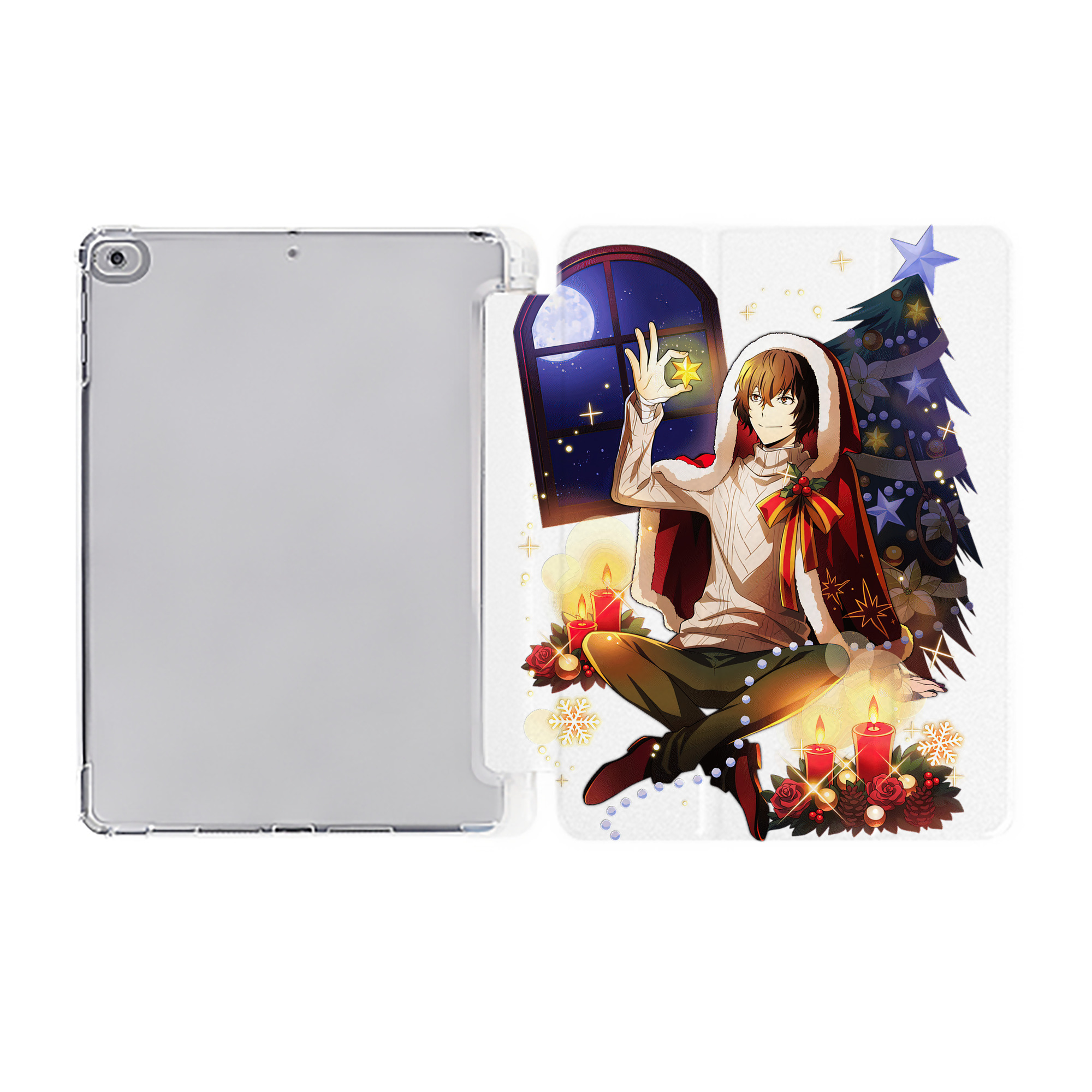 （画像用） 文豪ストレイドッグス Bungo Stray Dogs IPad ケース ペン収納付き 三つ折りスタンド PUレザー×シリコン 対応機種9.5/10.5/10.9インチ